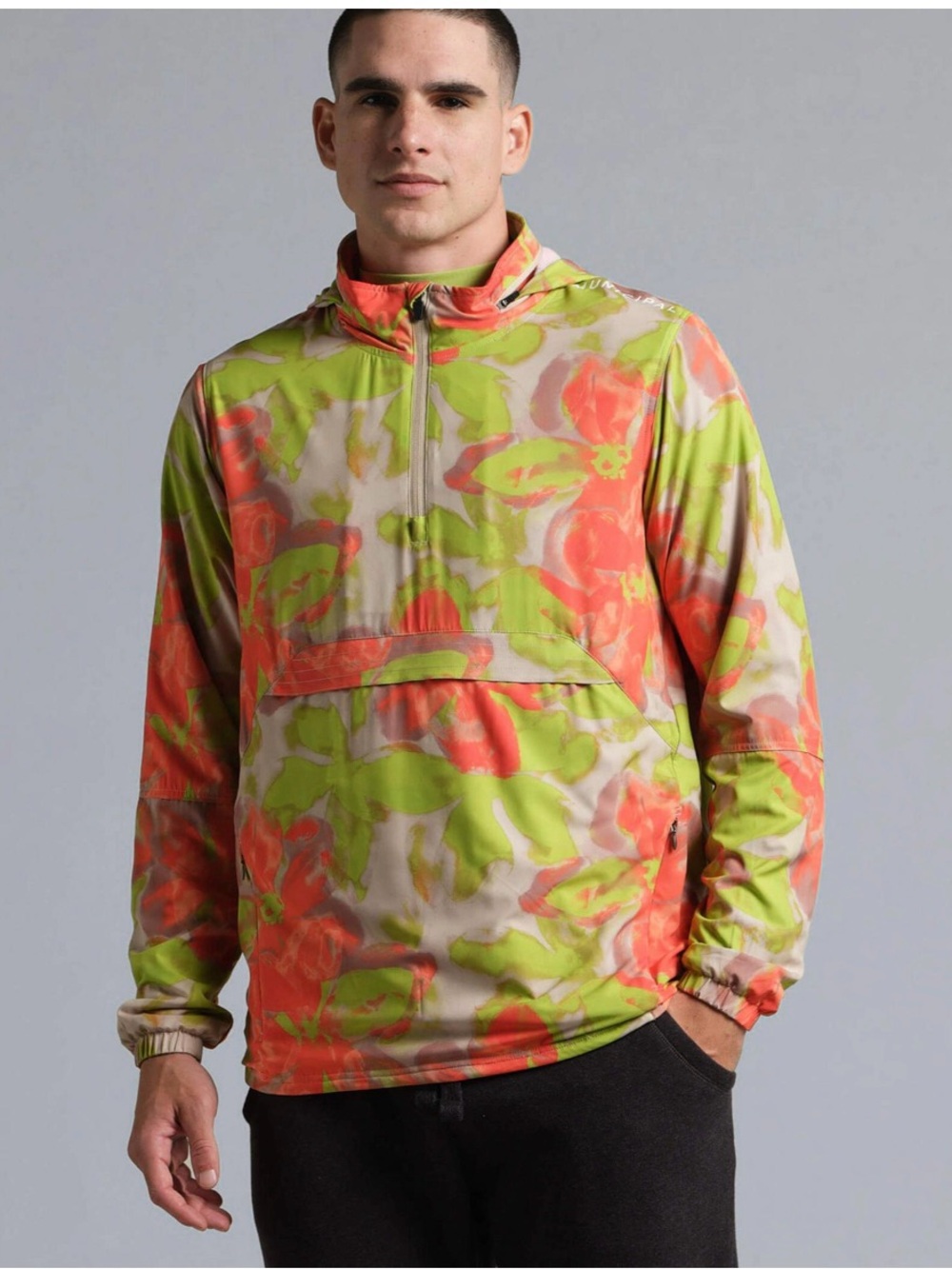 Municipal Sports Utility Anorak Wildflower 1/2 Zip Rain Jacket Men's Size XL NWT